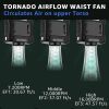 Mini Portable Waist Fan, Clip on Belt Fan, with Tactical Flashlight & SOS Signal, Personal Shirt Fan Clip for Camping, Hiking, Outdoor Working, Rechar