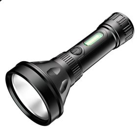 Rechargeable Portable Household Plastic LED Flashlight (Color: Black)