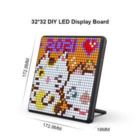 Pixel LED Light Pollution Screen Car Rear Window Desktop Decoration Wall Photo Frame (Color: Black)