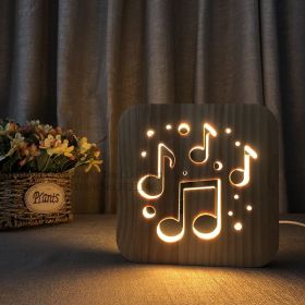 USB Warm Color 3D Wooden LED Atmosphere Light (Option: Warm White)