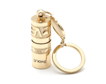 Outdoor emergency light waterproof mini portable LED flashlight keychain (Color: Gold)