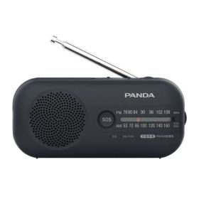 Hand-cranked Generator Radio Rechargeable Mobile Phone Portable Lighting (Color: Black)