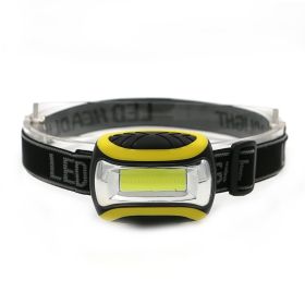 Three-speed Plastic Major Headlamp Outdoor Night Riding Mountaineering Lighting Work Light (Color: Yellow)