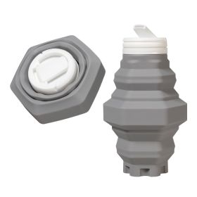 Silicone Folding Cup Foldable Collapsible Telescopic Water Bottle Outdoor Travel Children Cups Teacups Ware Jug Drink Water Copa (Capacity: 401-500ml, Color: gray)
