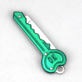 Personalized Mini Self Defense Keychains Suitcase Set Custom Combo Available (Color: Green, Style: Key Knife)