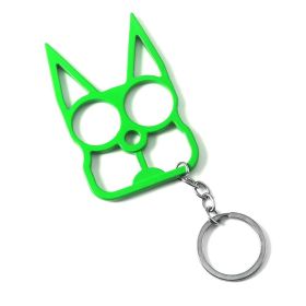 Personalized Mini Self Defense Keychains Suitcase Set Custom Combo Available (Color: Green, Style: Double Finger Snap)