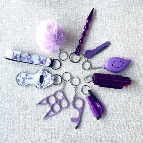 Girl Wristband Self-defense Key Chain (Color: White)