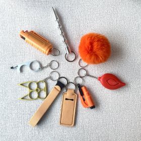 Girl Wristband Self-defense Key Chain (Color: Orange)