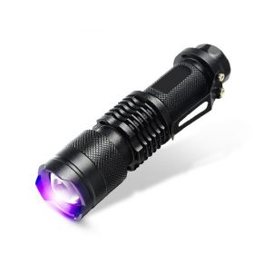 Purple Zoom Strong Light Flashlight (Color: Black)
