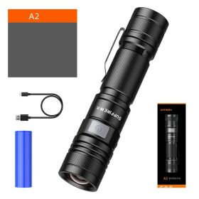 Home Self Defense Zoom USB Charging LED Outdoor Riding Flashlight (Option: A2)